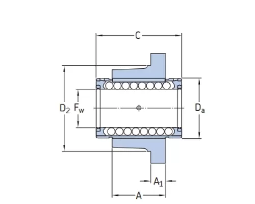 Линейный подшипник в сборе с корпусом SKF LVCR 25 D-2LS