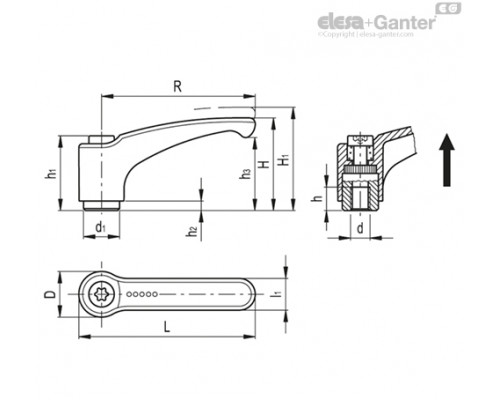 Регулируемая ручка ERM.63 SST-A-M6-C2 (241014-C2) ELESA+GANTER