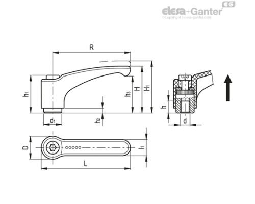 Регулируемая ручка ERZ.95-SST-M10-MD (198175) ELESA+GANTER