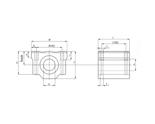 Линейный подшипник в сборе с корпусом TECHNIX SCS25-L-UU