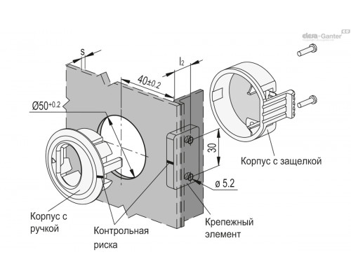 Замок CMS.60-10-30-CLEAN (151371) ELESA+GANTER