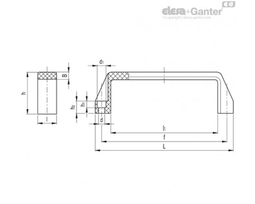Мостовидная ручка M.453/168-7-CH-C9-SEMI (37261) ELESA+GANTER