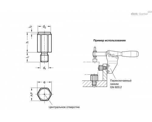 Установочный элемент GN 408.1-ST-10-M6-B ELESA+GANTER