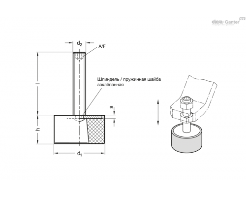 Регулируемая опора GN 439-50-M10-70-70 ELESA+GANTER