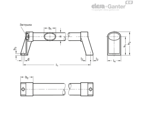 Трубчатая ручка GN 334.1-36-200-SW ELESA+GANTER