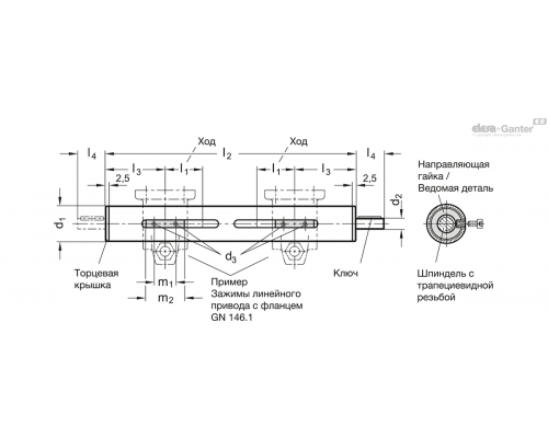 Позиционер GN 292-30-130-RL2-SCR ELESA+GANTER