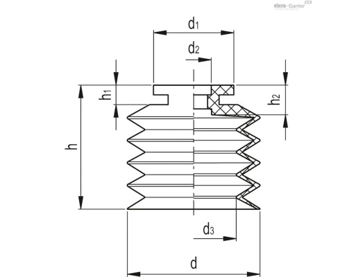 Вакуумная присоска VVM-20-S (VV.57003) ELESA+GANTER