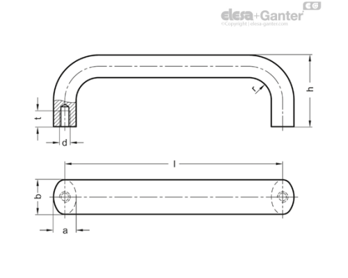 П-образная ручка GN 565-20-100-SW ELESA+GANTER