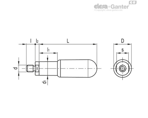 Вращающаяся ручка I.621/100+Gx-M12 (120772) ELESA+GANTER