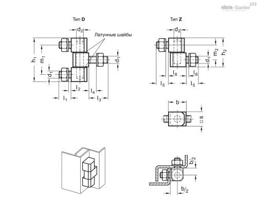 Петля GN 129-12-Z ELESA+GANTER
