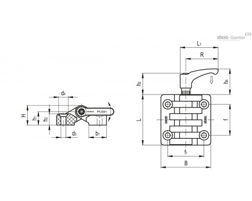 Петля CFA.65-ERS-SH-6 (422234) ELESA+GANTER