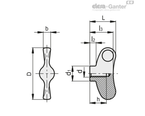 Зажимной барашек EWNM-SST-55-M8 (222022) ELESA+GANTER