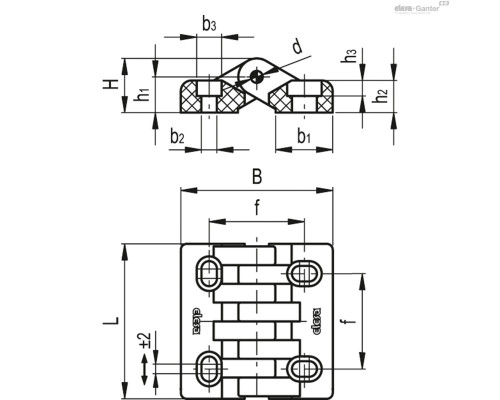 Петля CFA.65-SL-HV (422280) ELESA+GANTER