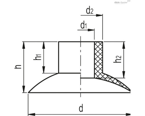 Вакуумная присоска VVH-40-A (VV.52086) ELESA+GANTER