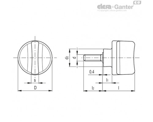 Зажимной барашек CT-FG.30 p-M8x40 (8045) ELESA+GANTER