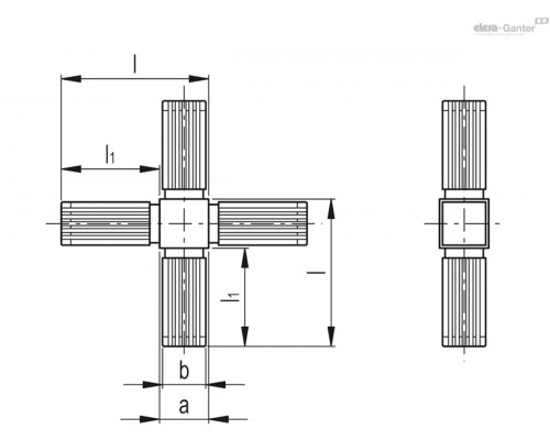 Соединитель STC.25-2A-4W-R-C33 (430074) ELESA+GANTER