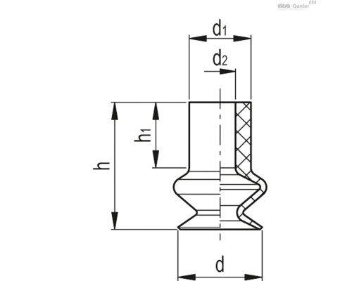 Вакуумная присоска VVL-11-16.5-S (VV.56021) ELESA+GANTER