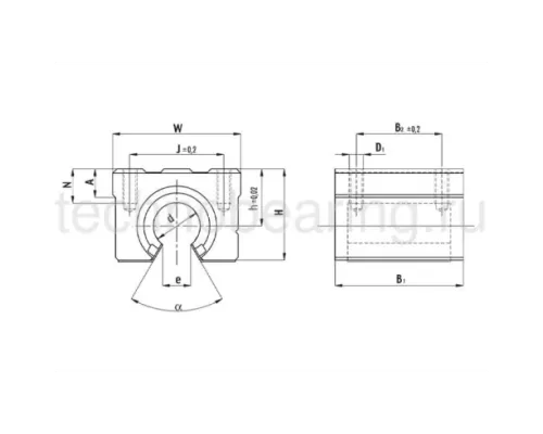 Линейный подшипник в сборе с корпусом NBS (ISB) SBR40UU