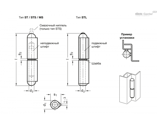 Петля GN 128-80-ST ELESA+GANTER