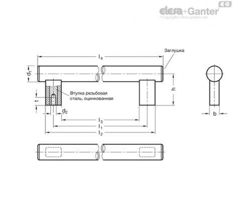 Трубчатая ручка GN 666-30-M6-250-SW ELESA+GANTER