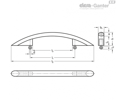 Ручка арочного типа GN 665-26-350-SR ELESA+GANTER