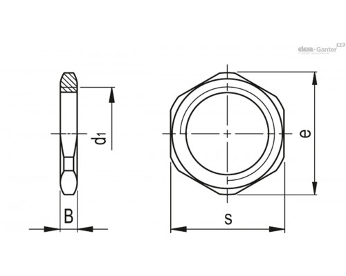 Cтопорное кольцо GH. M35x1.5-NK (14951-NK) ELESA+GANTER