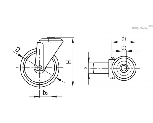 Колёсико RE.G1-125-FBL-N-SST (452713) ELESA+GANTER