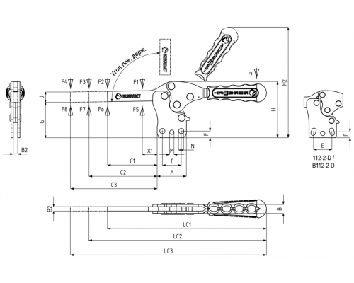 Прижимы B112-1-D-C1 Kukamet
