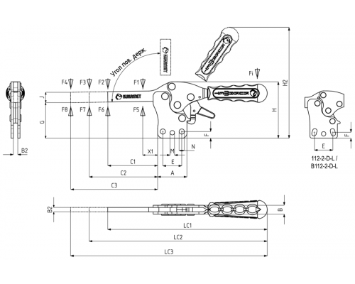 Прижимы B112-1-D-C1 Kukamet