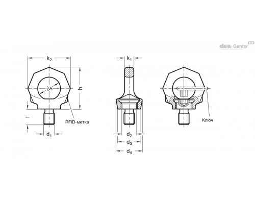 Рым-болт GN 581-M10-B ELESA+GANTER
