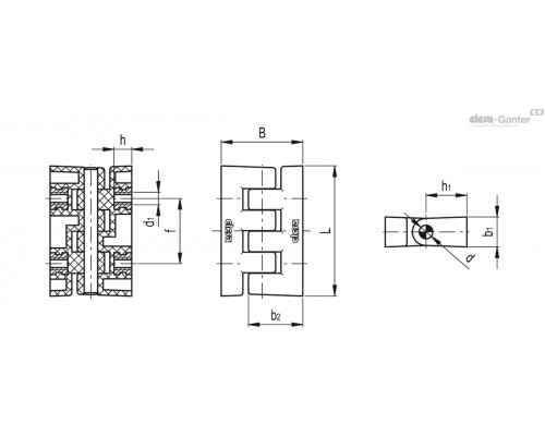 Петля CFF.30 B-M3 (423511) ELESA+GANTER