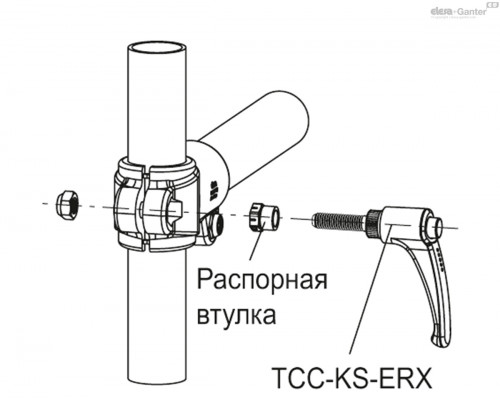Зажим TCC-KS-ERX.44-SST-p-M6x30-C1 (600519-C1) ELESA+GANTER