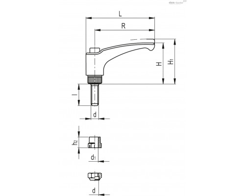 Зажим TCC-KS-ERX.44-SST-p-M6x30-C1 (600519-C1) ELESA+GANTER