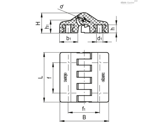 Петля CFA.65-F-B-M6 (422212) ELESA+GANTER