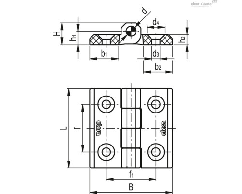 Петли CFM.50-SH-6-CLEAN (425641) ELESA+GANTER