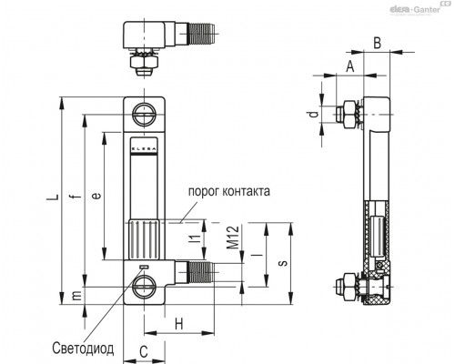 Индикатор HCV.76-E-NO-M10-KN-LD (11067-KN) ELESA+GANTER