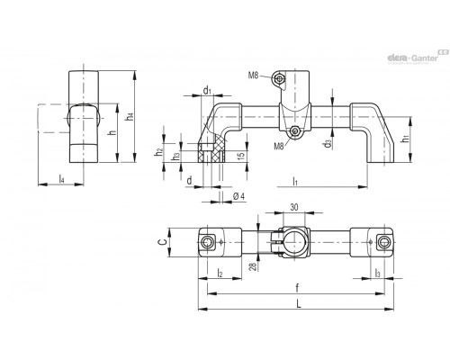 Зажим TCC-TS-30-PR-1-C33 (600907-C33) ELESA+GANTER
