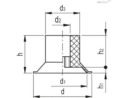 Вакуумная присоска VVA-44-N (VV.45031) ELESA+GANTER