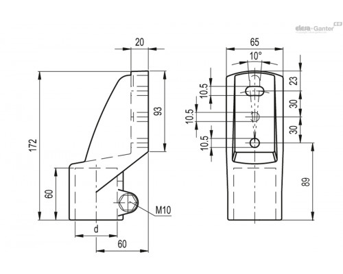 Кронштейн TSLA-48-A (419648) ELESA+GANTER