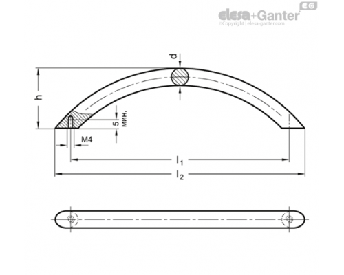 Ручка арочного типа GN 424.1-10-128-SW ELESA+GANTER