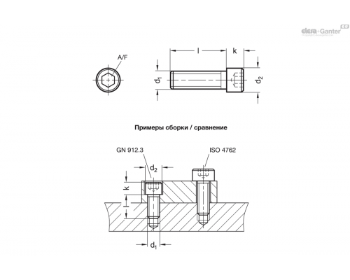 Винт установочный GN 912.3-M6-30-NI ELESA+GANTER