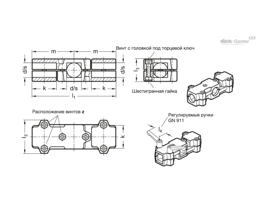 Зажим GN 195-V40-60-2-SW ELESA+GANTER