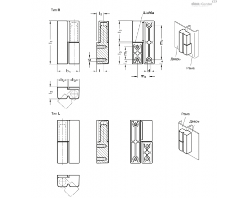 Петля GN 161.2-32-63-L-SW ELESA+GANTER