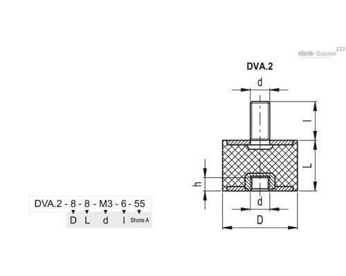 Виброгаситель DVA.2-10-20-M4-10-55 (411733) ELESA+GANTER