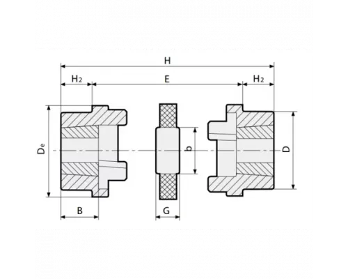Полумуфта под расточку HRCP070 Sati