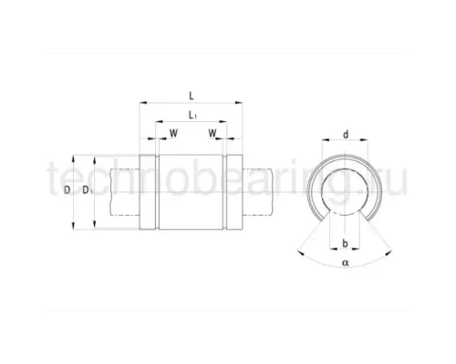 Линейный шариковый подшипник TECHNIX LME 50-UU-OP (KBO 50 100 PP)