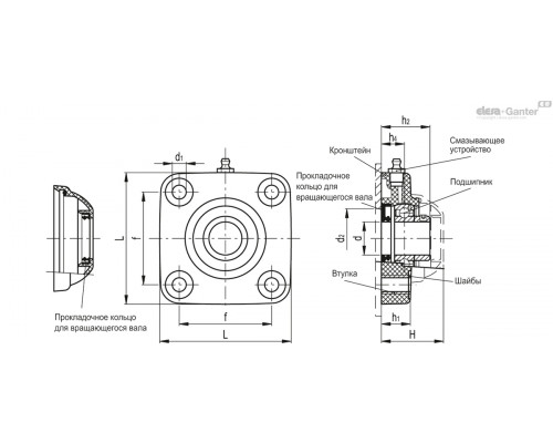Кронштейн UCF.205-A-25-P (419531) ELESA+GANTER