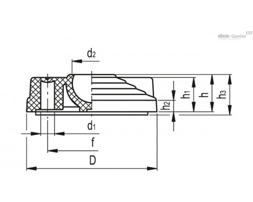 Основание для опор LV.F-80-PP-24-AS (390832) ELESA+GANTER