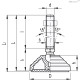 Регулируемая опора LV.A-80-24-AS-M24x158 (308861) ELESA+GANTER