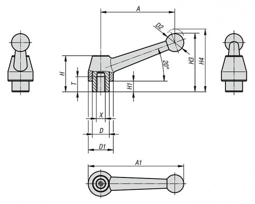 Рычаг K0120.320 Kipp